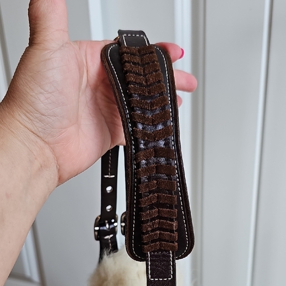 COACH Vintage 2005 Signature Hobo Canvas, Suede & FAUX Fur handbag F052-8K48. - Picture 7 of 11